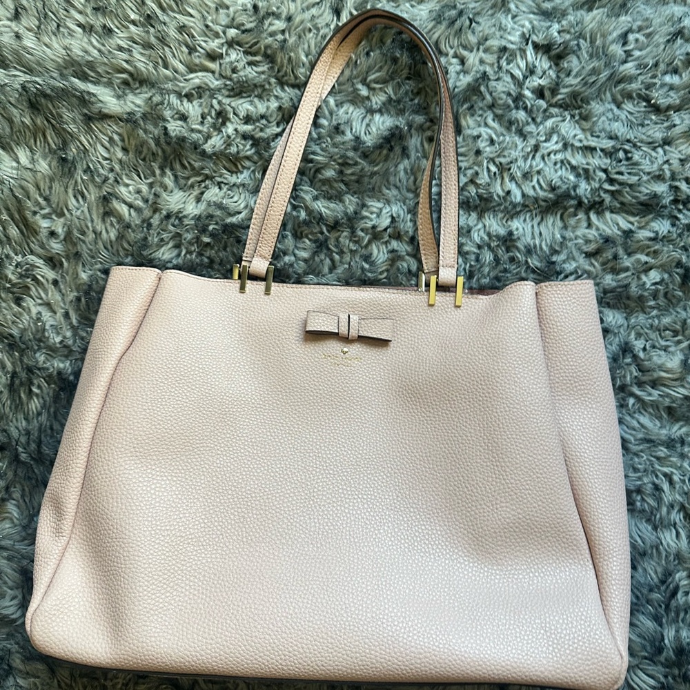 Kate spade blush pink tote in leather and suede interior